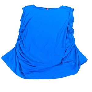 Vince Camuto Blue Ruched Sleeveless Tank Top XL